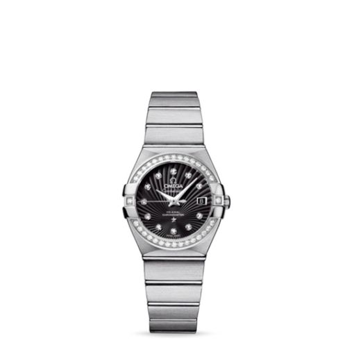 Omega Constellation Co-Axial 27 Brushed Stainless Steel / Diamond / Black Supernova